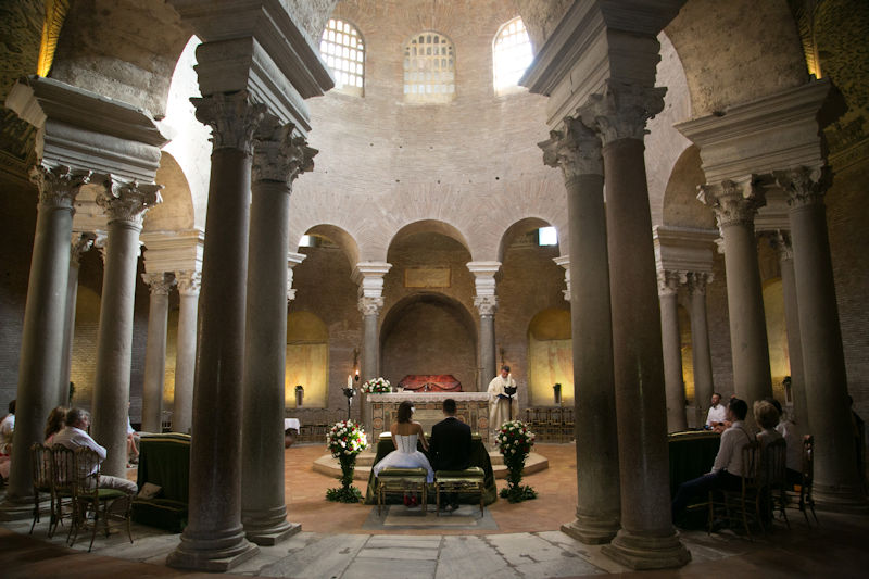 religious wedding in Santa Costanza Rome